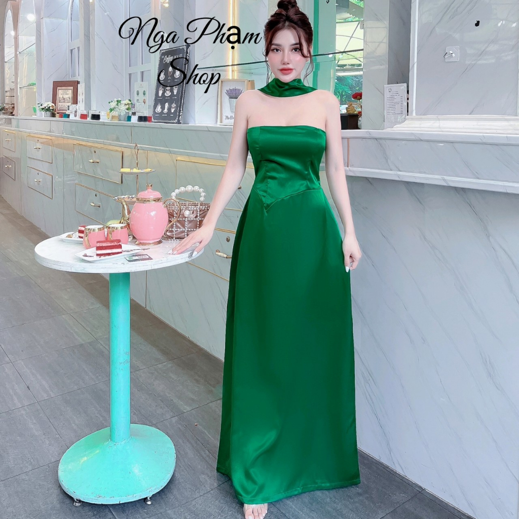 ĐẦM LỤA CHOCKER SANG CHẢNH