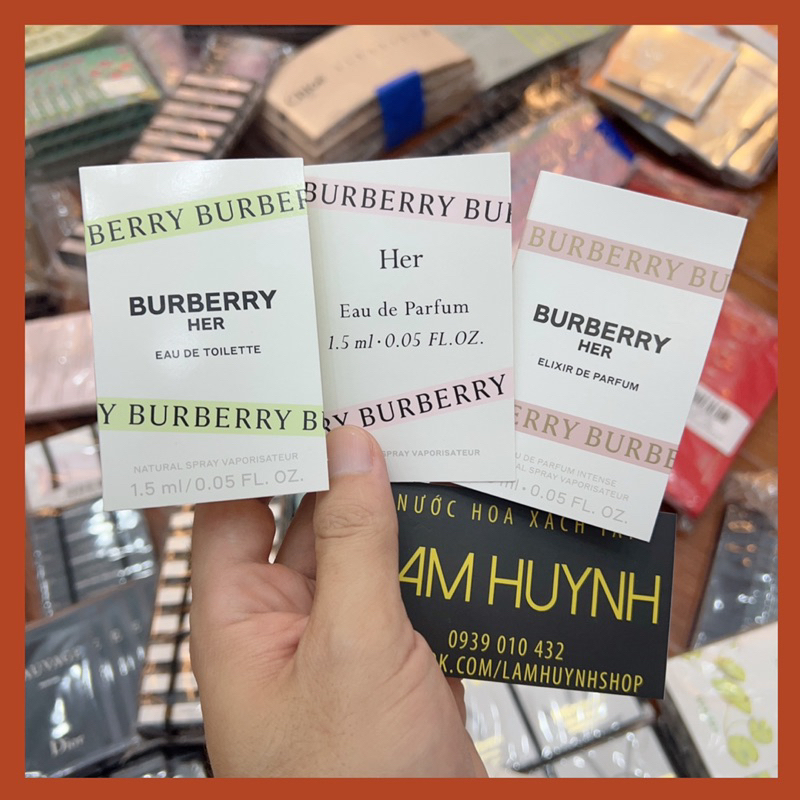 Vial Nước hoa nữ BURBERRY HER Edt - Edp - Elixir - London Dream 1,5ml