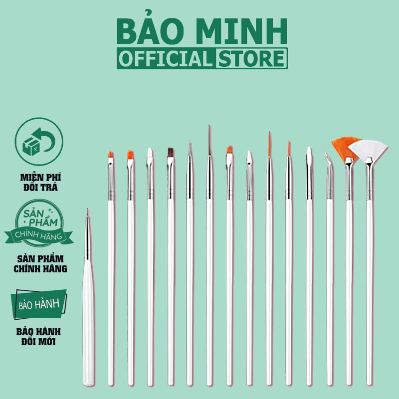 (SALE SIÊU SOC) Bộ cọ nails vẽ móng - Bộ 15 cọ vẽ - set 15 cây cọ vẽ nail chuyên dụng - Phụ kiện nai