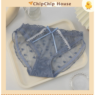 Quần lót ren họa tiết trái tim cao cấp, đính nơ quyến rũ mềm mại, ôm dáng kháng khuẩn ChipChipHouse