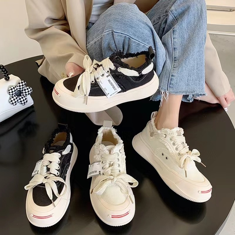 Giày bánh mì Smiler public nam nữ  Đen Và trắng , Giày sneaker Smilerpublic Thiết Kế Độc Lạ Hàng Hot Trend 2023