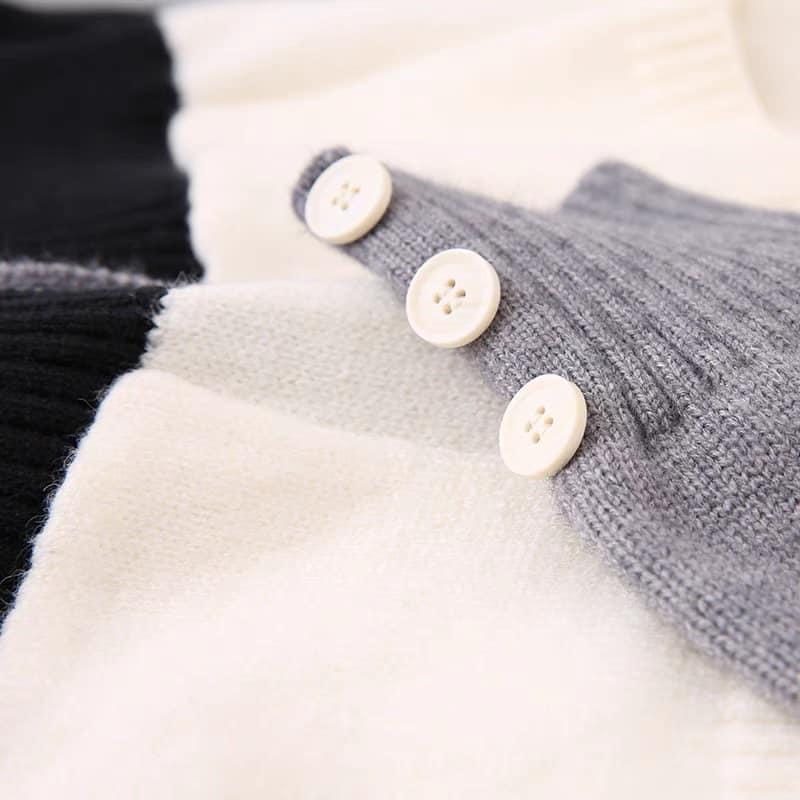 ÁO LEN CADIGAN THƠM GHI XÁM TAY CÚC