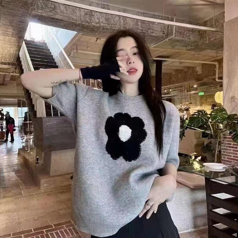 ÁO LEN CỘC TAY HÌNH BÔNG HOA