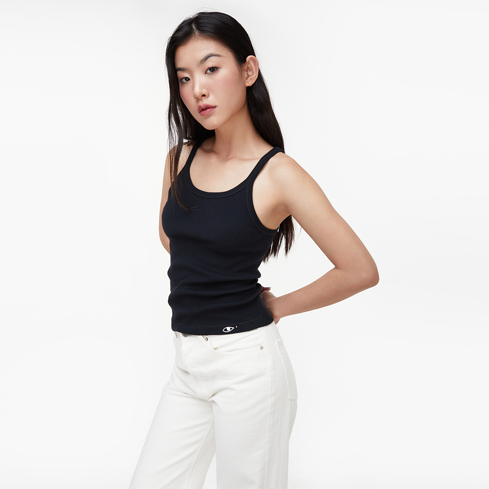 TheBlueTshirt - Áo Ba Lỗ Nữ Màu Đen - Real Tank - Black