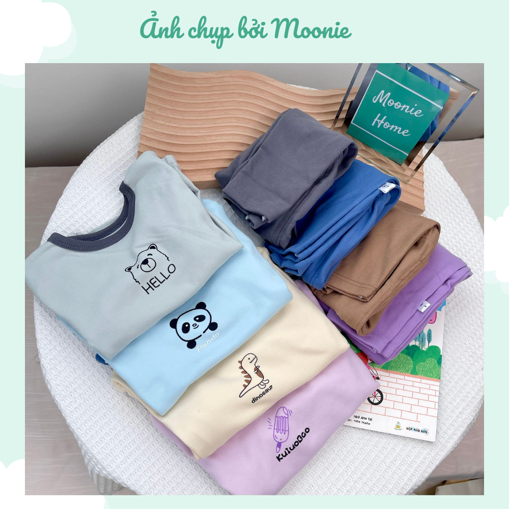 Bộ Nỉ Cotton Mềm Mịn Dài Tay Thu Đông Cho Bé Trai/ Bé Gái BN-12