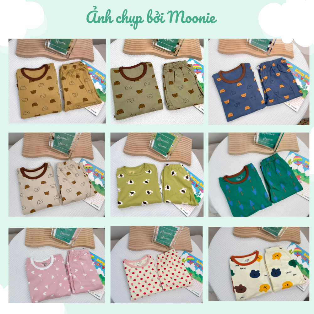 Bộ Dài Tay Thu Đông Cho Bé Trai/Gái Chất Cotton Mỏng Mềm Mịn Mã BN - 06