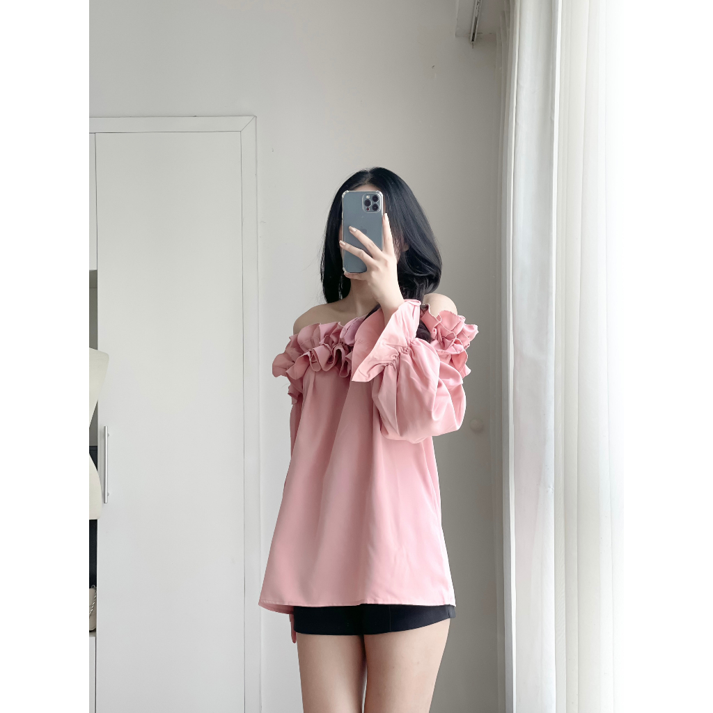 |The Berry Closet| Áo Trễ Vai Bèo Nhún