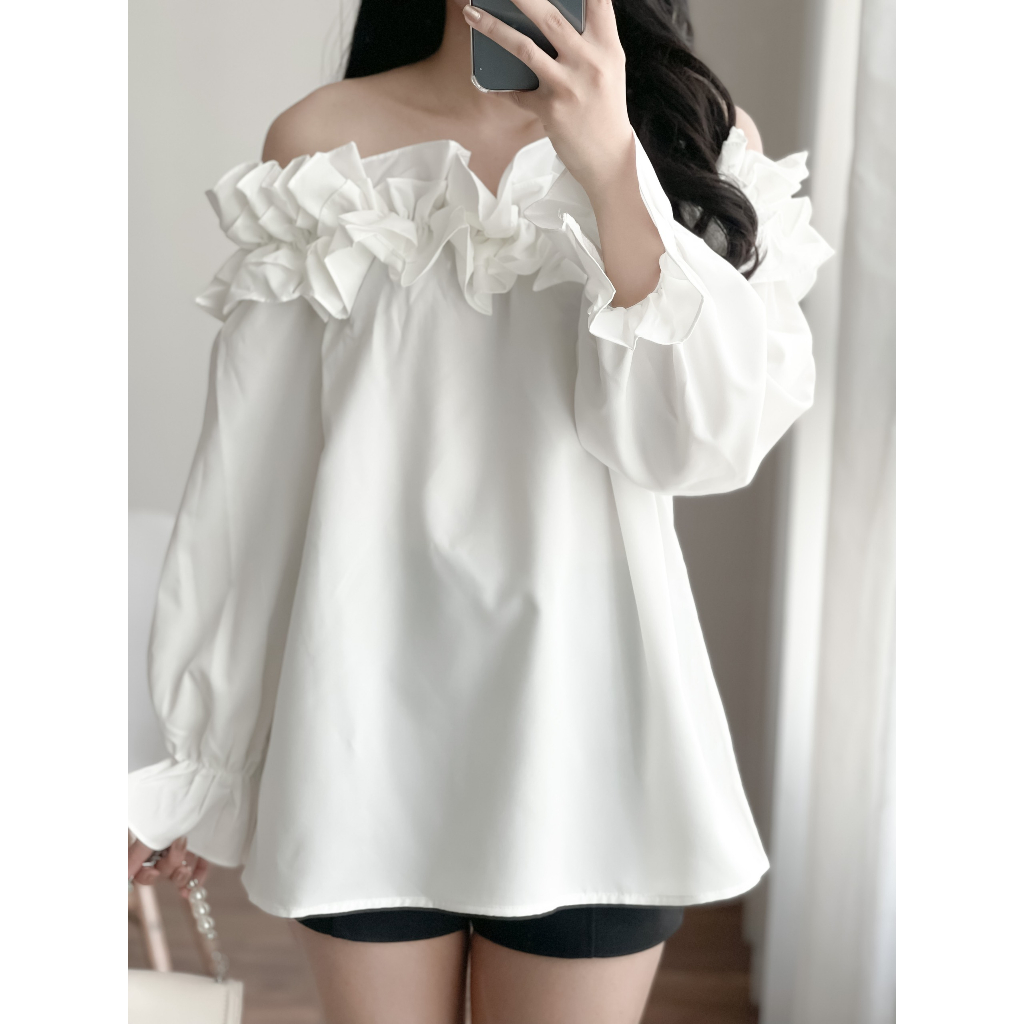 |The Berry Closet| Áo Trễ Vai Bèo Nhún