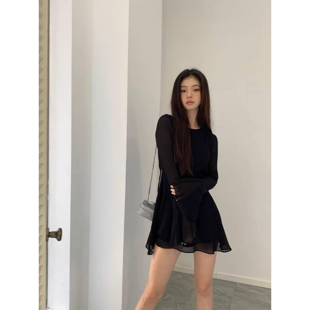 Đầm Váy Rosé Blackpink Váy Hở Lưng Đầm Voan Xinh 2 Lớp Dày Dặn Hàng Loại 1 Không Nhăn, Không Nóng