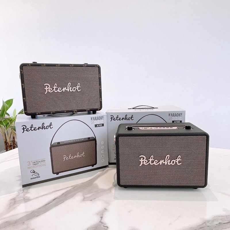 Loa karaoke Peterhot A108W, A106W kèm 2 micro không dây, công suất 56W, loa bluetooth âm thanh siêu đỉnh