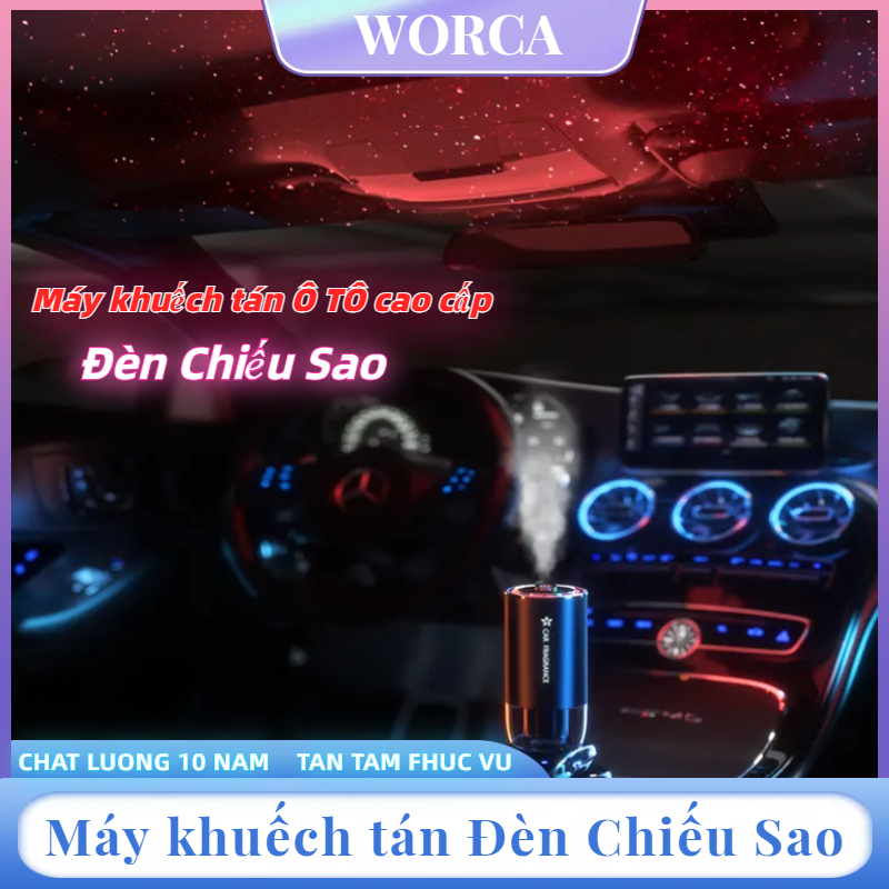 WORCA Nước Hoa ô tô Máy khuếch tán tinh dầu ô tô Máy xông tinh dầu mini Đèn Chiếu Sao Sạc Pin Không cần thêm nước | BigBuy360 - bigbuy360.vn