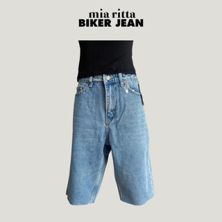Quần biker jean Mia Ritta - Quần jean dáng biker lửng - Quần short jean lửng gối