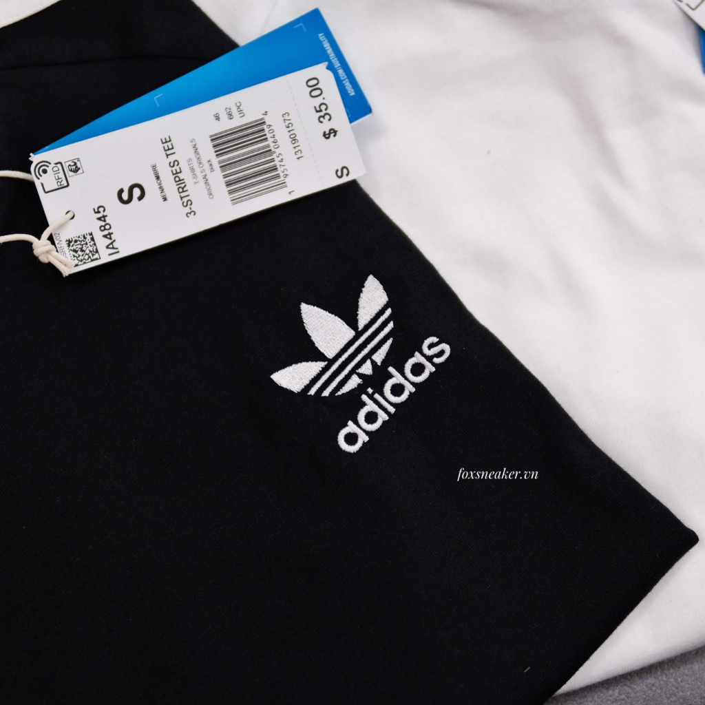 Áo Thun ADIDAS 3 Sọc Adicolor Màu Đen Trắng Hàng Chính Hãng | Code: IA4845 IA4846 - Fox Sneaker