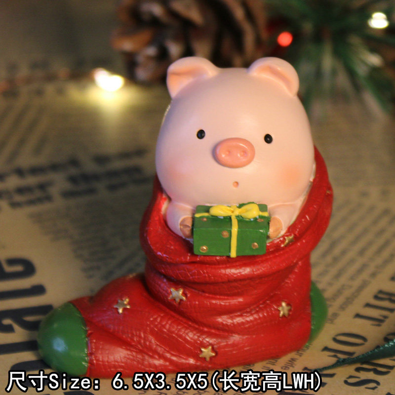 Mô hình trưng bày Heo Giáng Sinh đáng yêu
