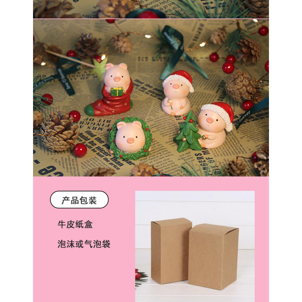 Mô hình trưng bày Heo Giáng Sinh đáng yêu