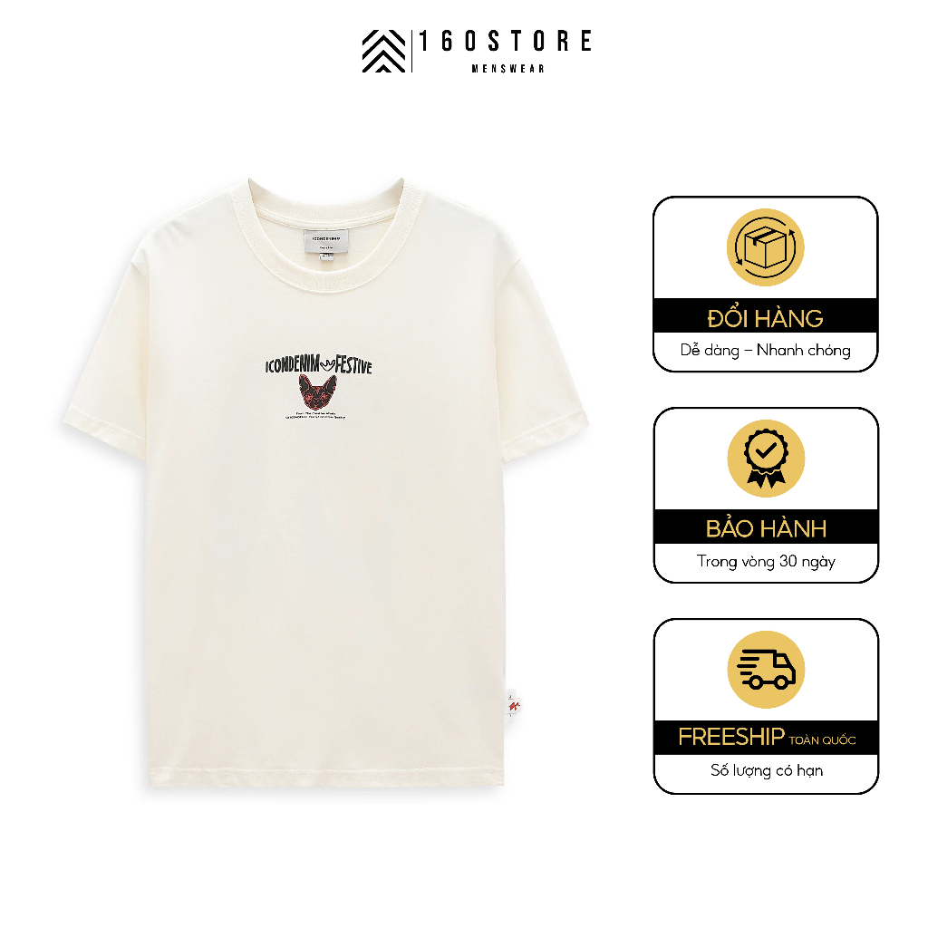Áo thun nam ICONDENIM Sphynx Cat Printed W Details chất Cotton dày dặn năng động - ATID0204