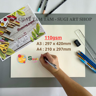 [ Tâm Tâm ] Giấy vẽ Chì TAKEYO  160gsm / 100 gsm, SKETCH PAPER , phù hợp vẽ Sáp, Chì , Phấn