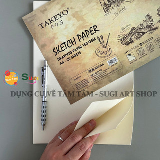 [ Tâm Tâm ] Giấy vẽ Chì TAKEYO  160gsm / 100 gsm, SKETCH PAPER , phù hợp vẽ Sáp, Chì , Phấn