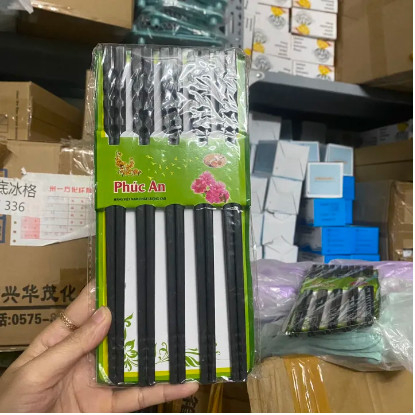 Sét 10 Đôi Đũa Nhựa Phíp Đức Phúc Có Đầu Chống Trượt