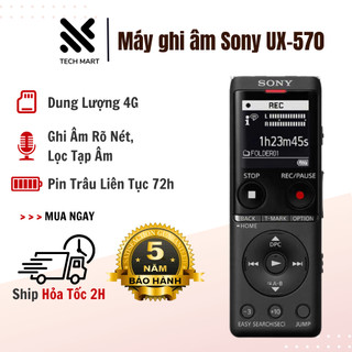Máy ghi âm SONY UX570 chuyên nghiệp bộ lưu trữ 4Gb tích hợp, thu âm khoảng cách xa loại bỏ tạp âm, hỗ trợ thẻ nhớ 32GB