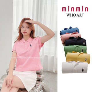 Áo croptop polo WHOAU chính hãng Hàn Quốc