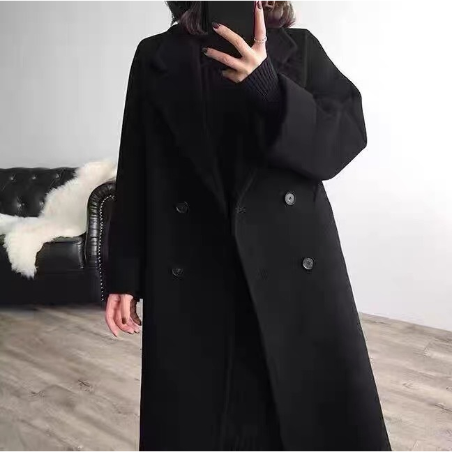 Áo dạ D17 lông cừu dáng suông dài phong cách hàn quốc GNCM