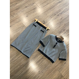 Set áo + váy bo lai hoạ tiết