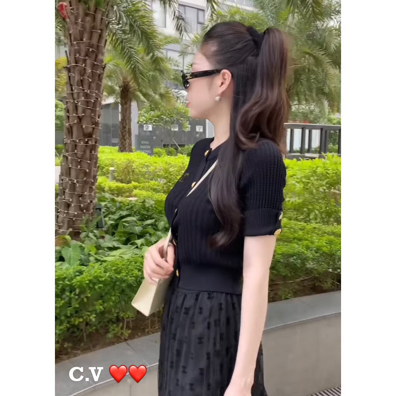 Áo len cộc gập tay mtg khuy đồng QCL1