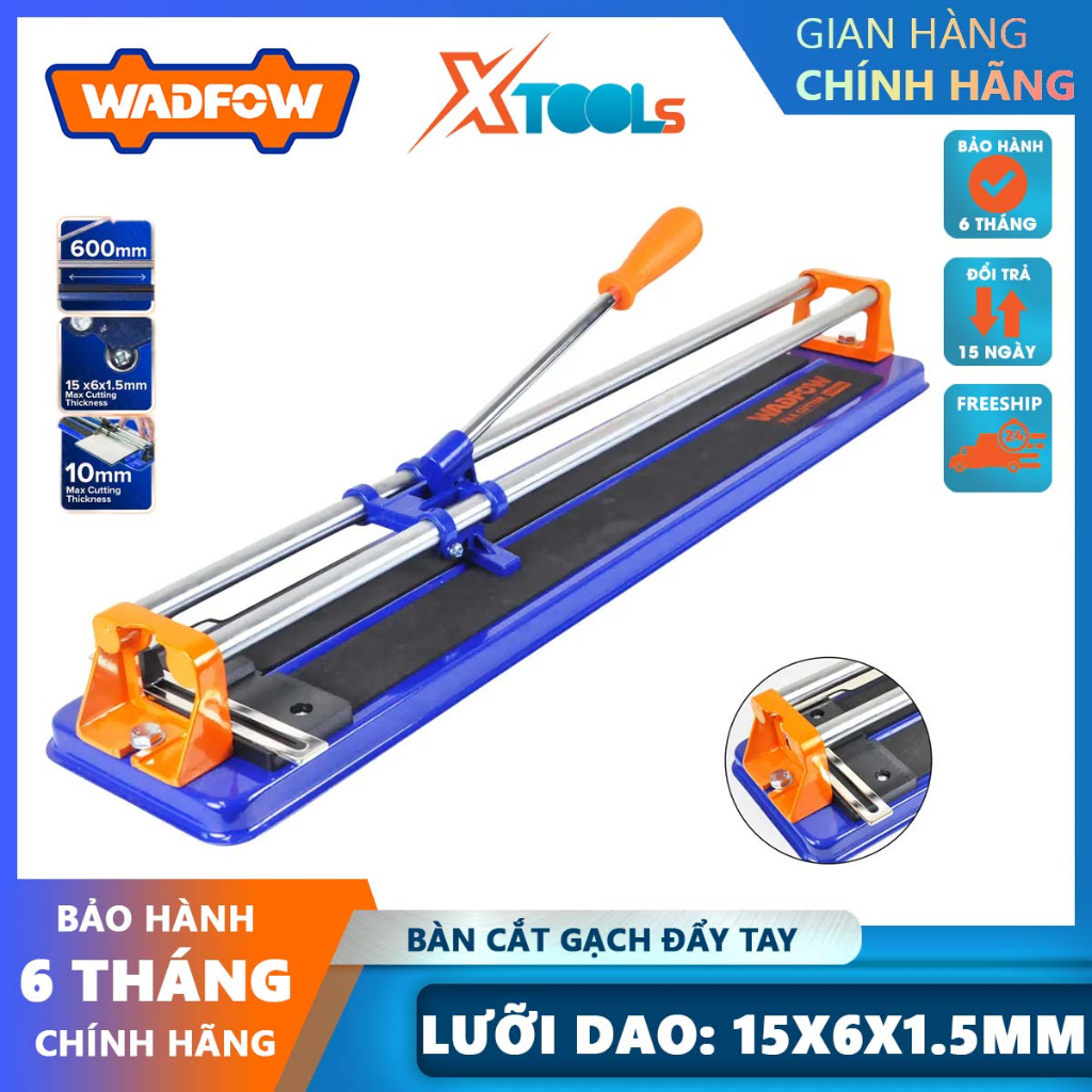 Bàn cắt gạch đẩy tay WADFOW 400-600mm, bàn cắt đẩy tay độ dày cắt tối đa 10mm, cắt gạch, đá lát, gạch ngói