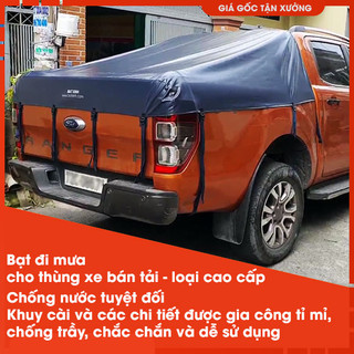 Bạt phủ thùng xe bán tải ford, triton, hilux, mazda, d'max, colorado, navara... loại thùng có thanh thể thao