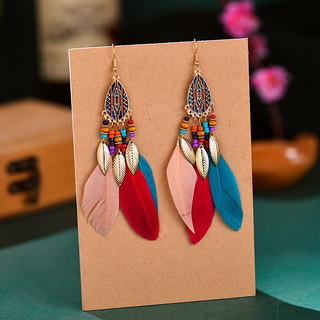Hoa tai boho khuyên tai lông vũ cho nữ phong cách Âu Mỹ - Mã HT020