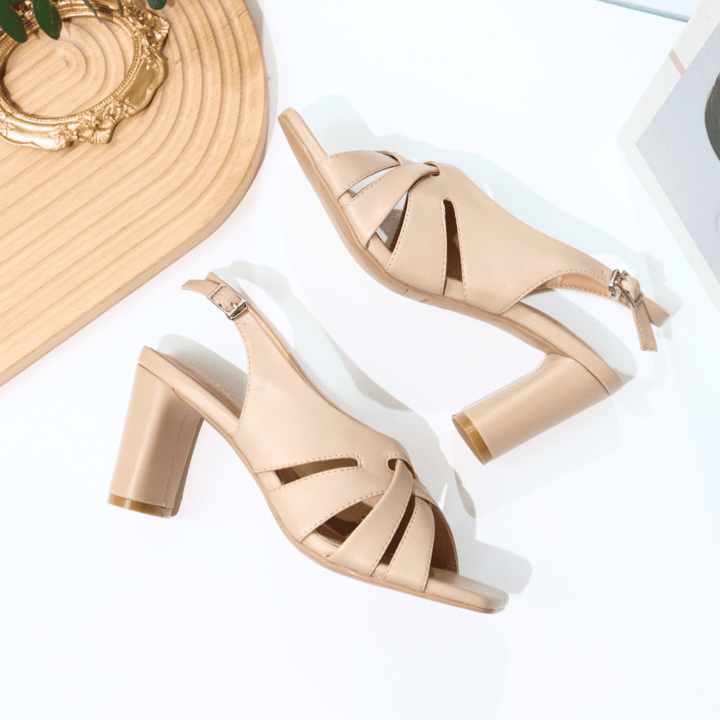 Giày sandal cao gót nữ quai đan ôm chân thanh lịch 1137