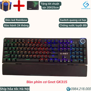 Bàn phím Gaming G-Net 315 Blue Switch - Switch quang học - Màu đen - Bảo hành 12 tháng