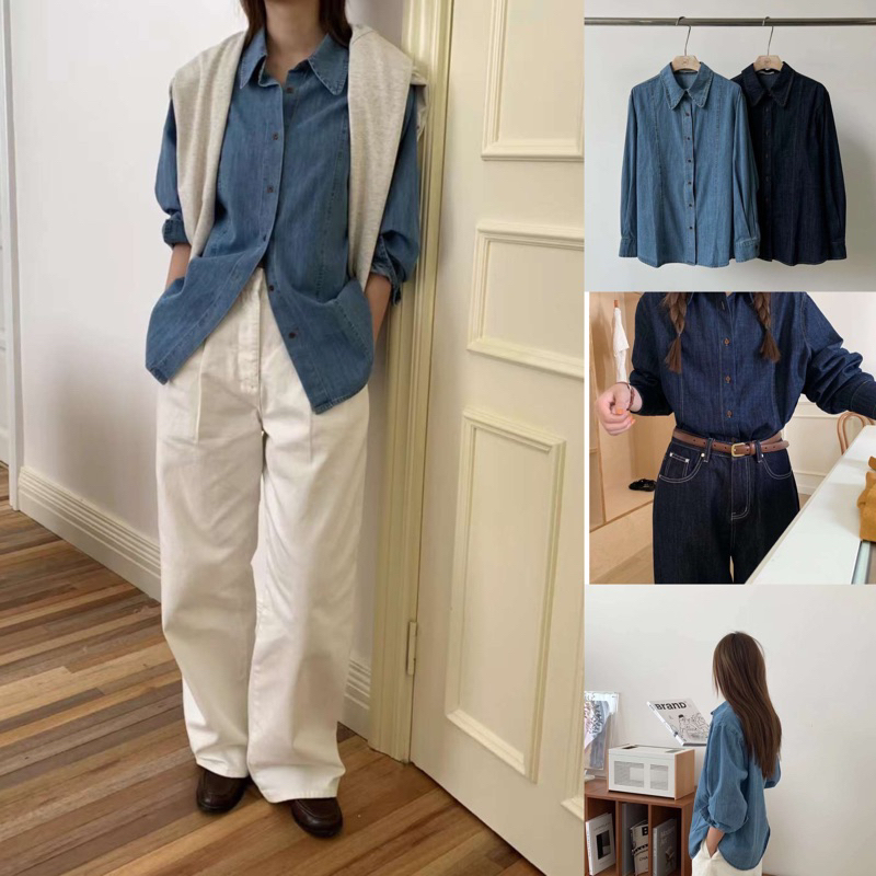 Áo sơ mi denim may ly 80601 CHERRY COCO