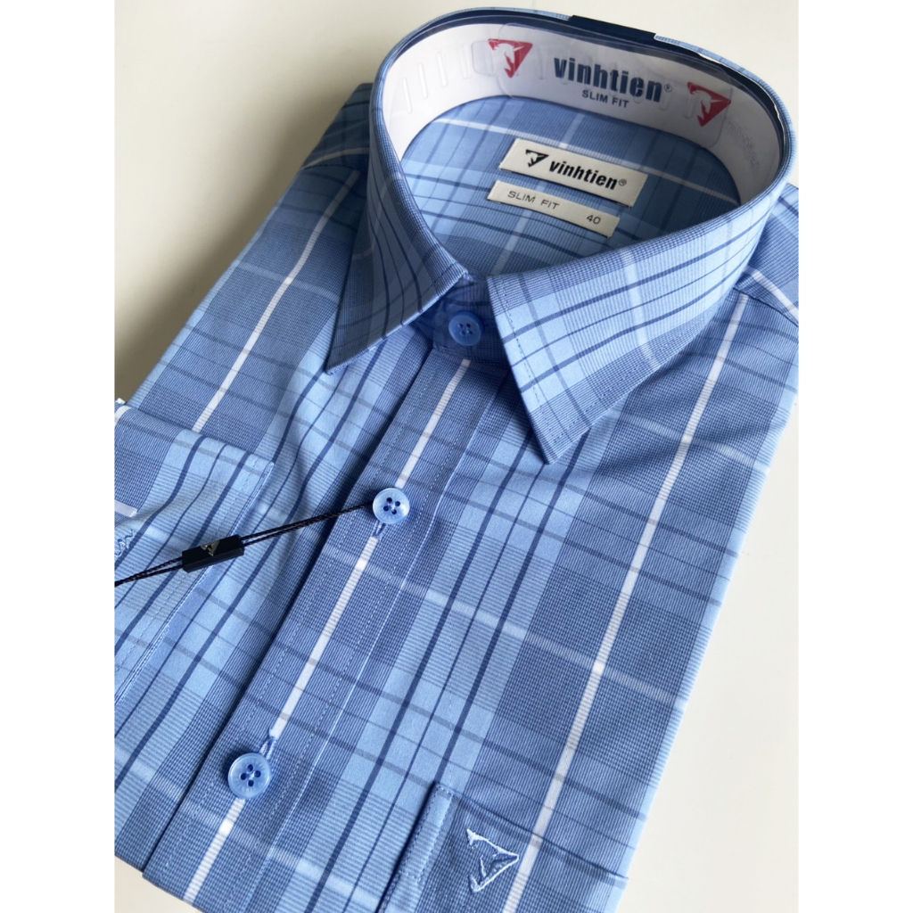 Áo Sơ Mi Dài Tay Bambo Dáng Slimfit Vĩnh Tiến G845