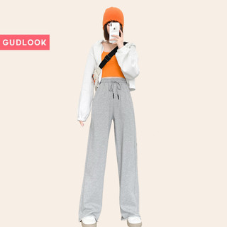 Quần Nỉ Ống rộng Suông cắt gấu GUDLOOK Gấu Lai Tưa Trẻ Trung thể thao
