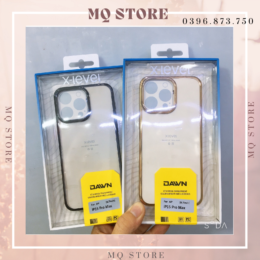 Ốp lưng XLEVEL iPhone 15 Pro Max /15/14ProMax/13/12/11ProMax trong cứng viền si màu chống ố siêu mỏng