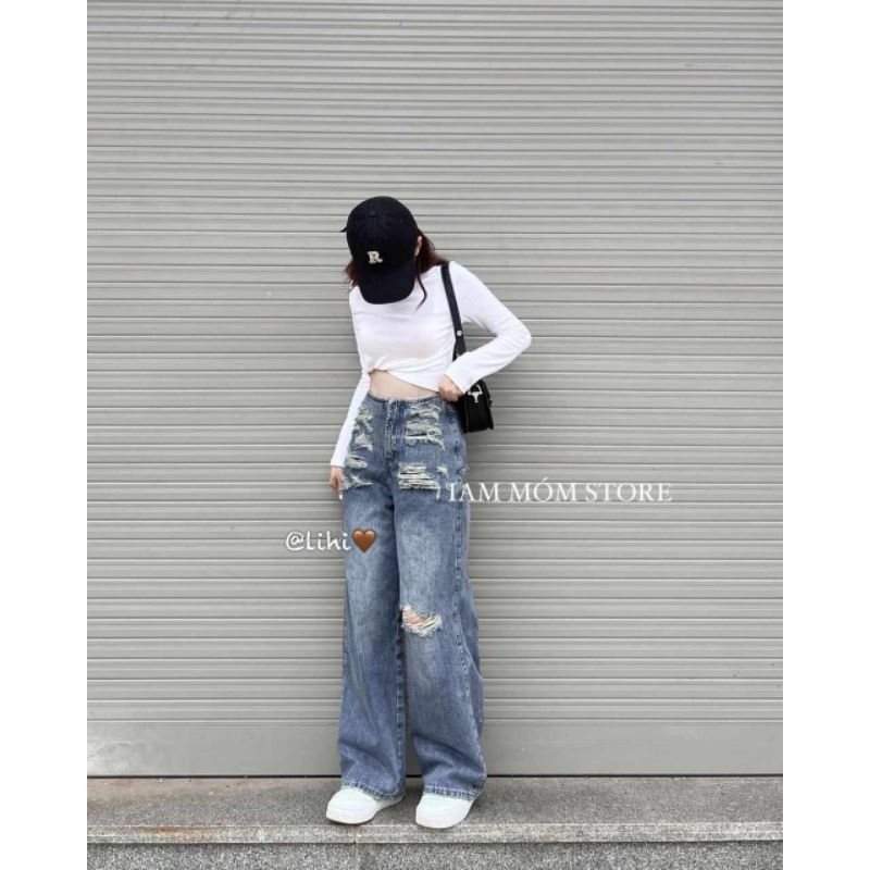 Áo thun trơn dài tay croptop hàng QC