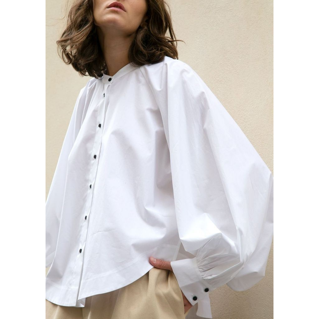 {2hand} Áo sơ mi trắng công sở, hàng ngày cotton thô