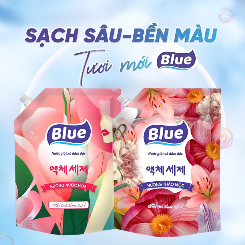 Nước Giặt Blue Hàn Quốc 2100ml [Hoả Tốc]Lưu Hương Đậm Sâu - Nhận diện Thương Hiệu Mới