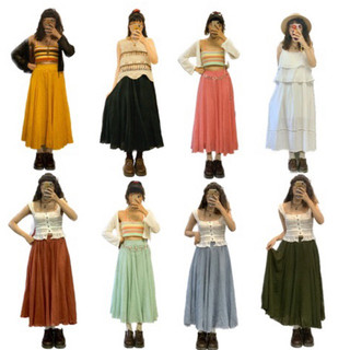  Chân Váy Xô Cotton 100% Xòe Cực Rộng Phối Cùng Váy Đầm Mori  Vintage Vui Hè Mát 