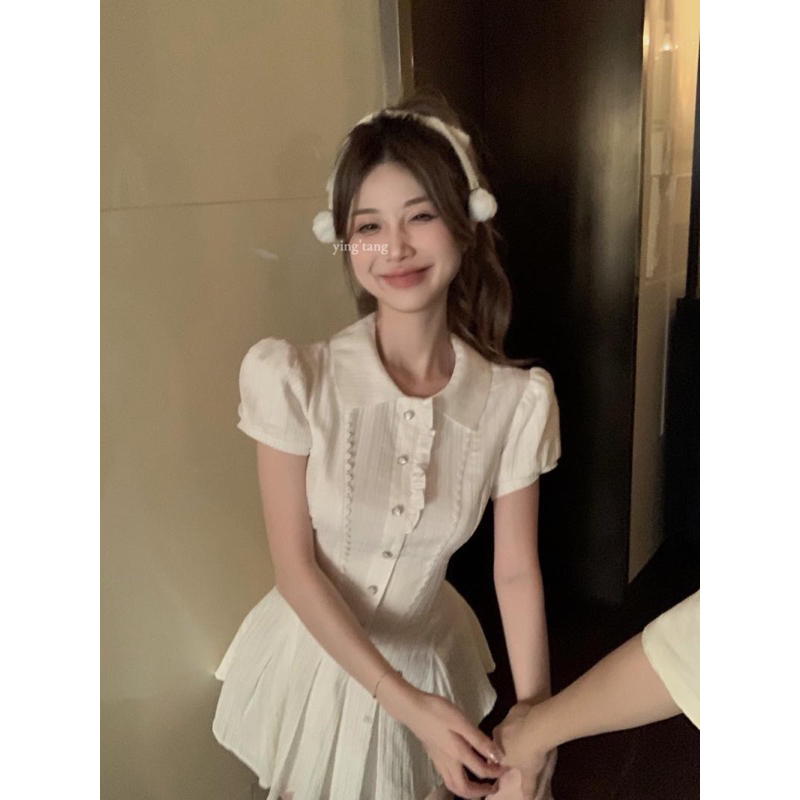 Váy xoè vai bồng tiểu thư