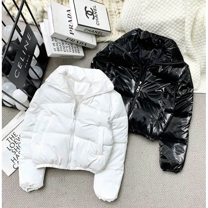 Khoác Phao Nữ JYN STORE Áo Rút Dây Dáng Ngắn QC Chất Liệu Bóng Siêu Đẹp Ulzang Mùa Đông. kèm ảnh thật shop chụp