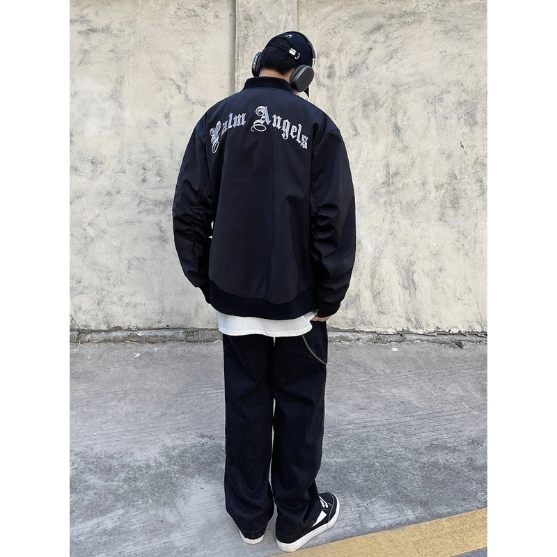 Áo khoác bomber hình thêu ngôi sao,phong cách đường phố unisex