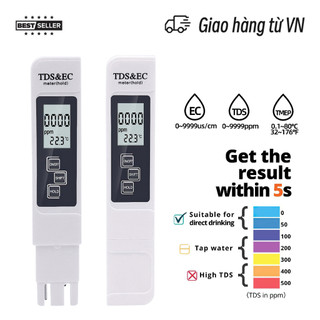 Bút đo tds 3 in 1 - bút thử nước sạch cao cấp tds & ec, dụng cụ đo tds, máy độ cứng của nước