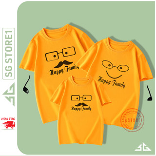 Áo thun gia đình màu cam mẫu độc lạ thun cotton dày dặn đủ size cho bé trai gái GD340CN | SGSTORE1