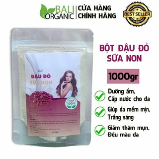 Ủ trắng đậu đỏ sữa non Baliorganic 1kg đắp mặt, dưỡng da