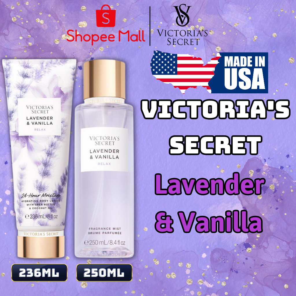 Body Mist Victoria Secret Chính Hãng Lavender Vanilla, Xịt Thơm Body Toàn Thân Hương Nước Hoa 250ml