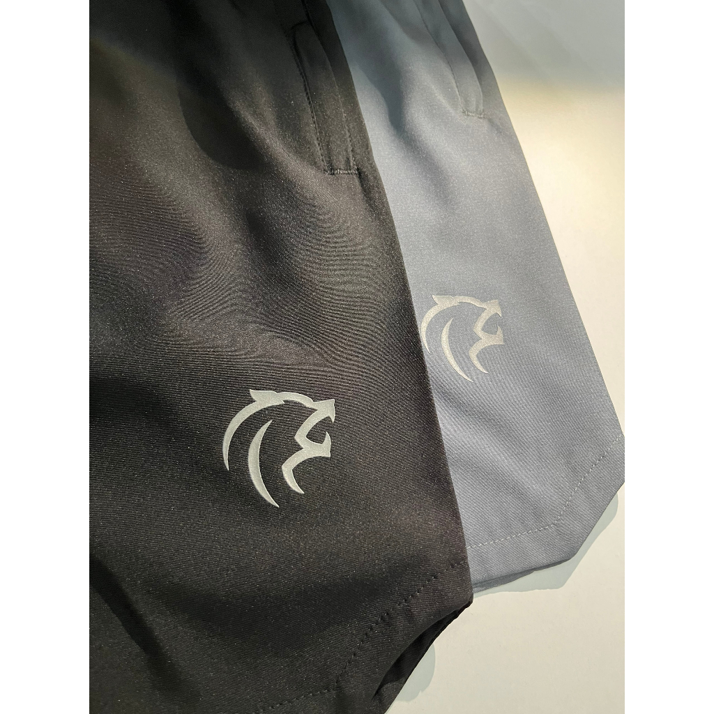 Quần đùi nam tập gym thể thao Gymlab form 6 inch trên gối vải gió thoáng mát – ĐEN – MINI LOGO