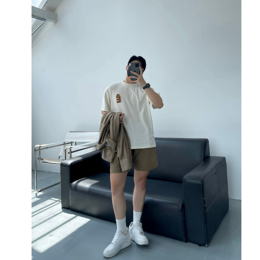 Thun họa tiết chữ basic cotton